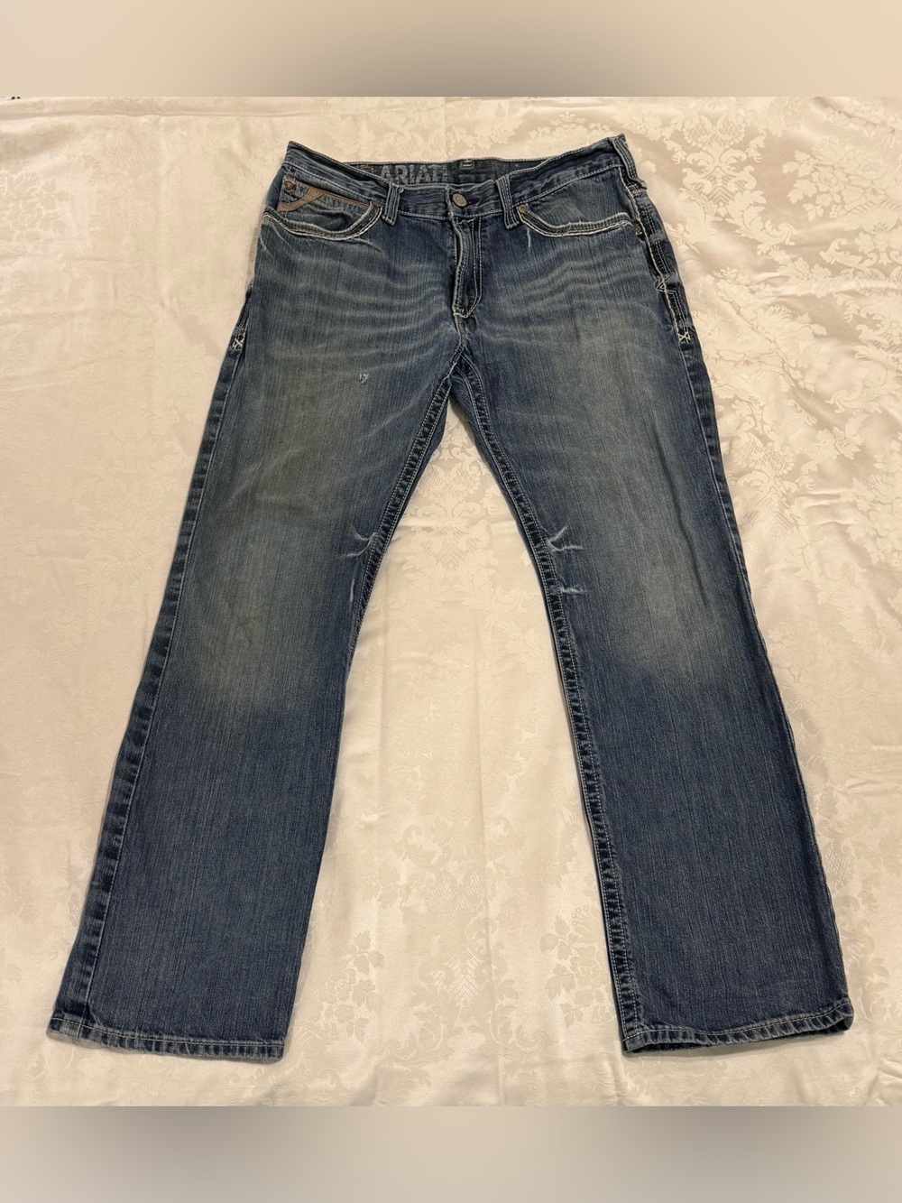 Ariat Low Rise Boot Cut Men’s Denim Jeans, Medium Wash, Size 34 x 36, Y2K